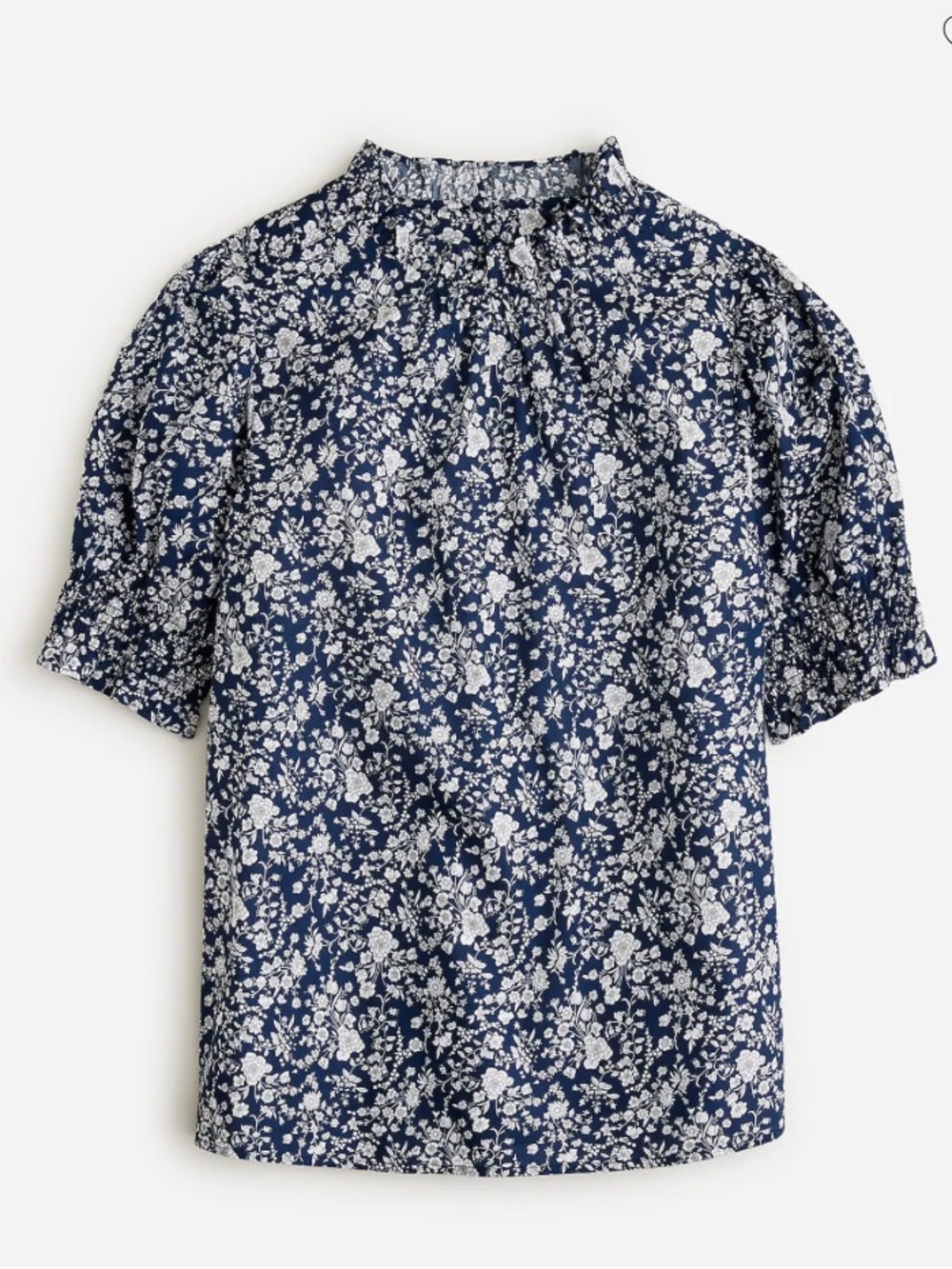 J. Crew Smocked Puff-sleeve Top in Liberty
